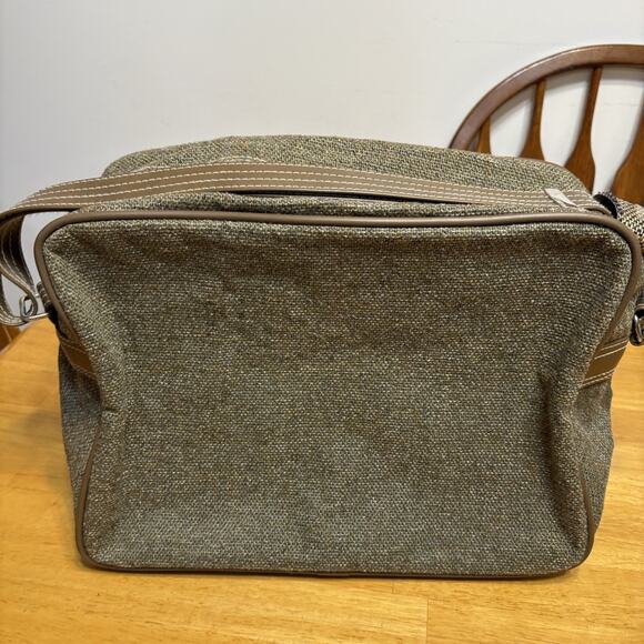 Jordache Tweed Carry On Overnight Bag Tote Luggage Weekender 15.5x11.5x6 Vintage - Picture 6 of 12